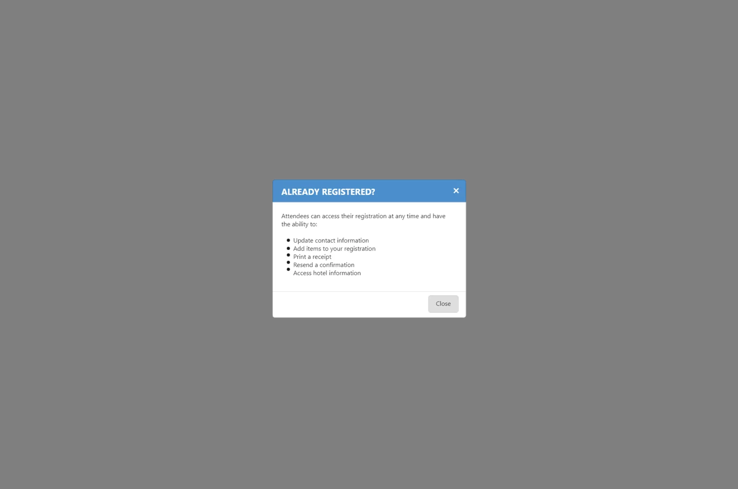 Resource center modal