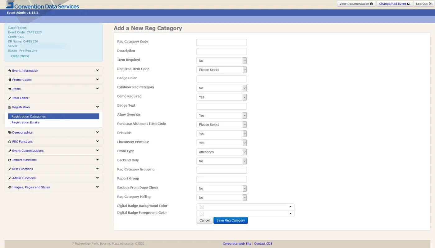 Add registration category