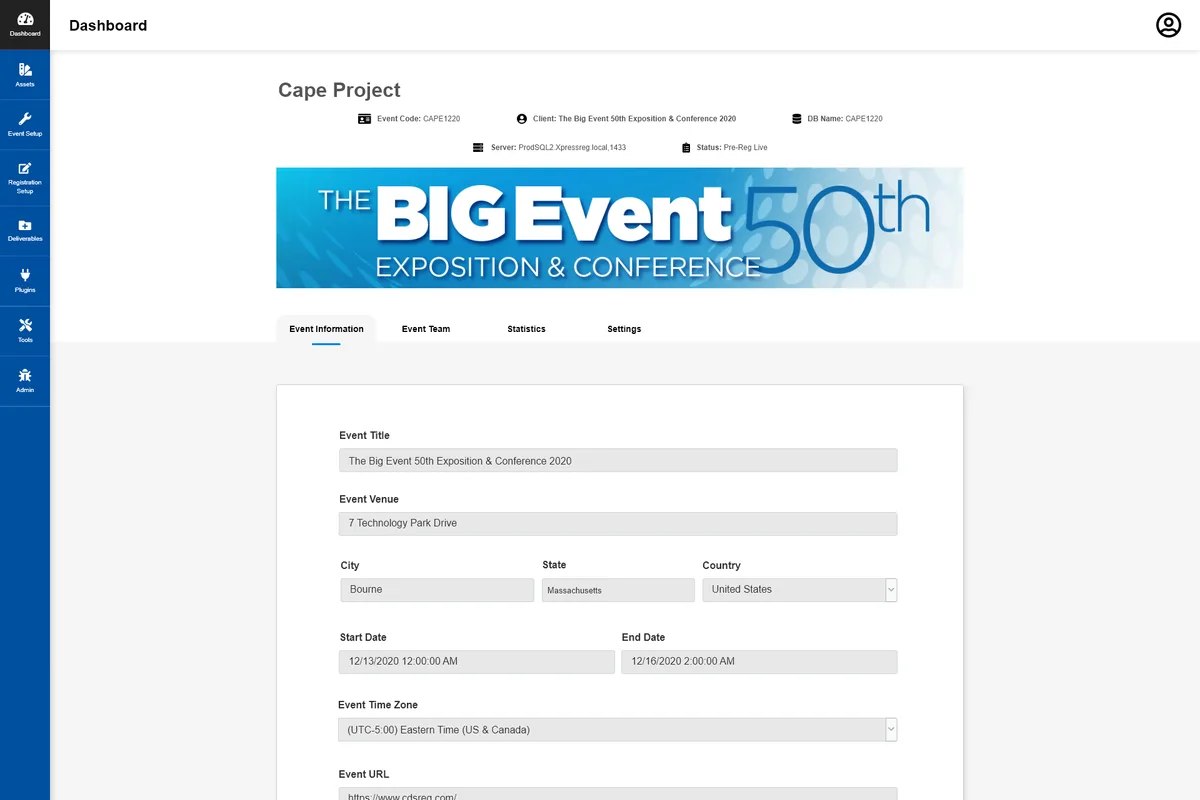 Event Admin Pro (CDS) preview