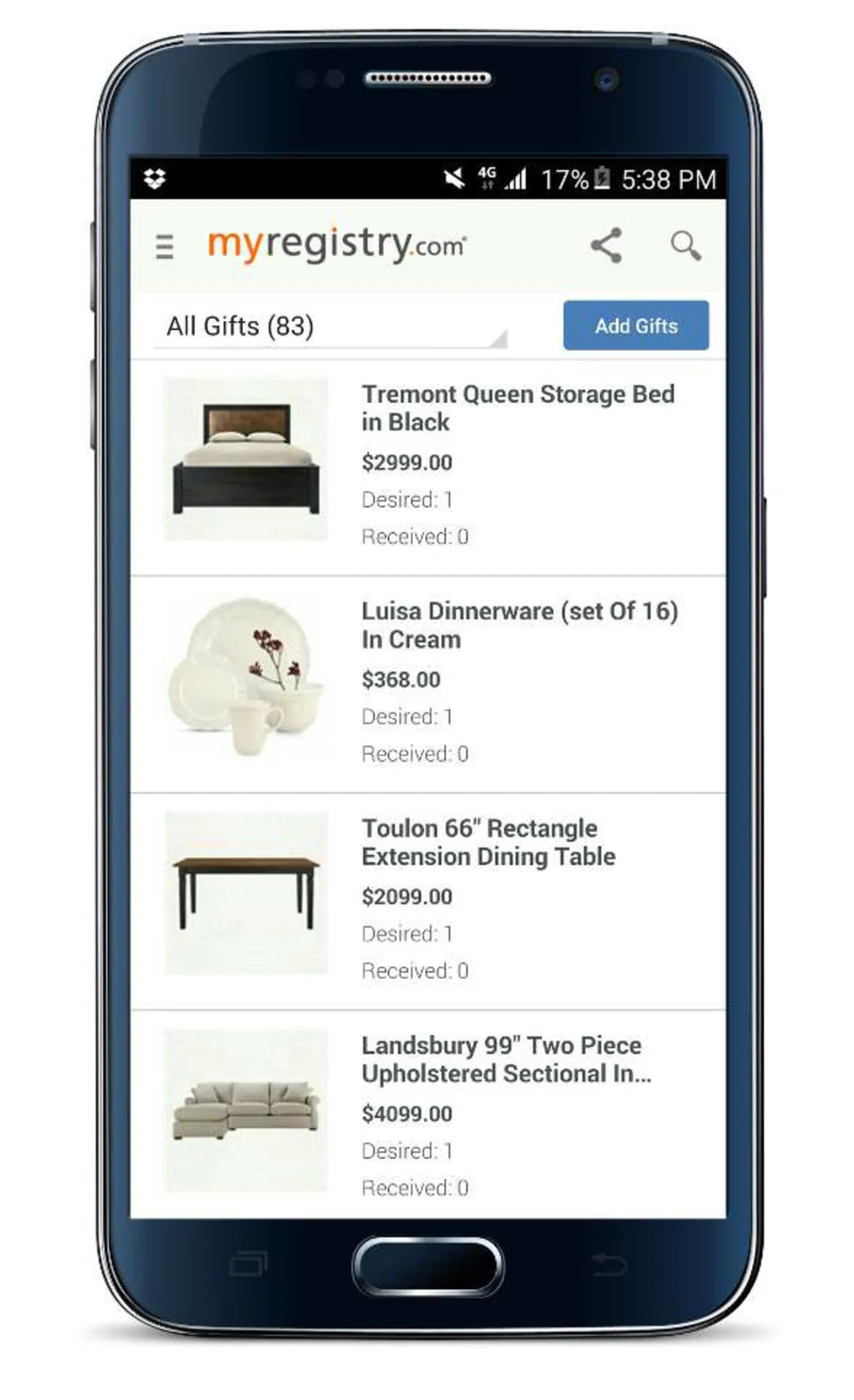 Mobile — registry