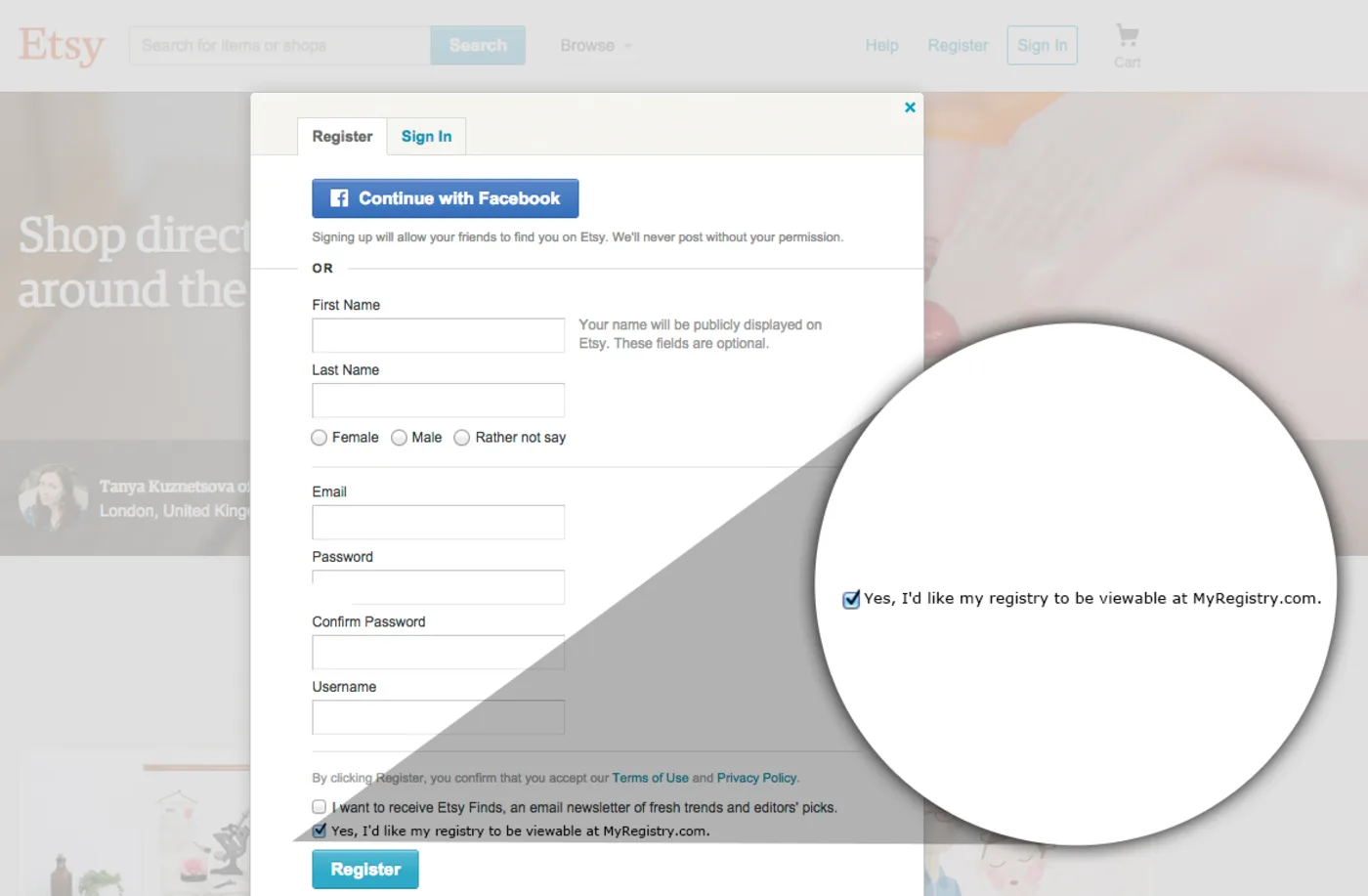 Etsy — integration concept