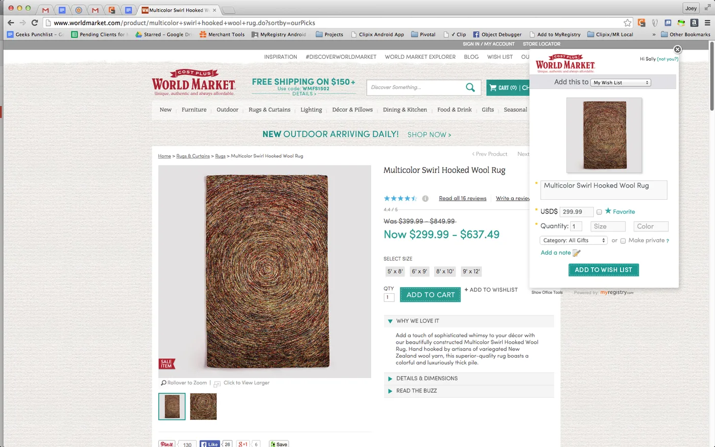 World Market — widget in context