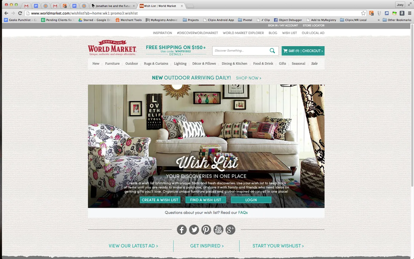 World Market — co-branded wishlist