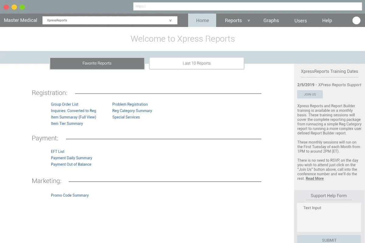 XpressReports — client reporting portal preview