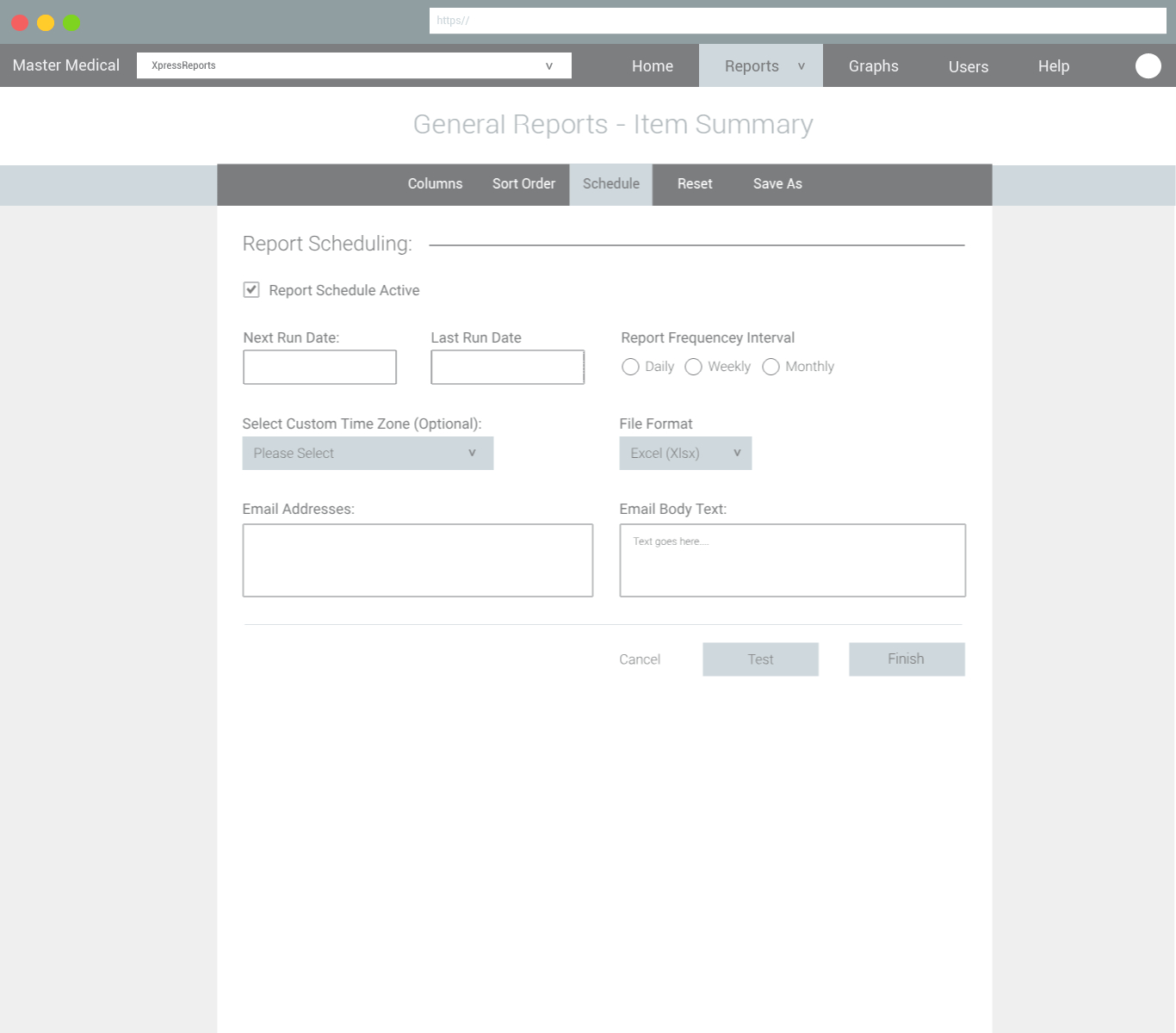 Report builder · schedule